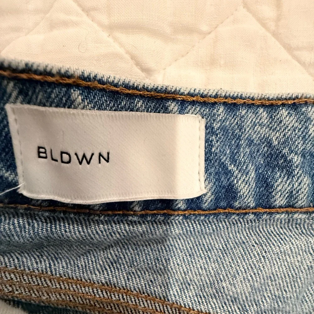 BLDWN Vintage Straight Denim 100% Cotton Women's Button Zip Pockets Vintage Blue - Picture 9 of 17